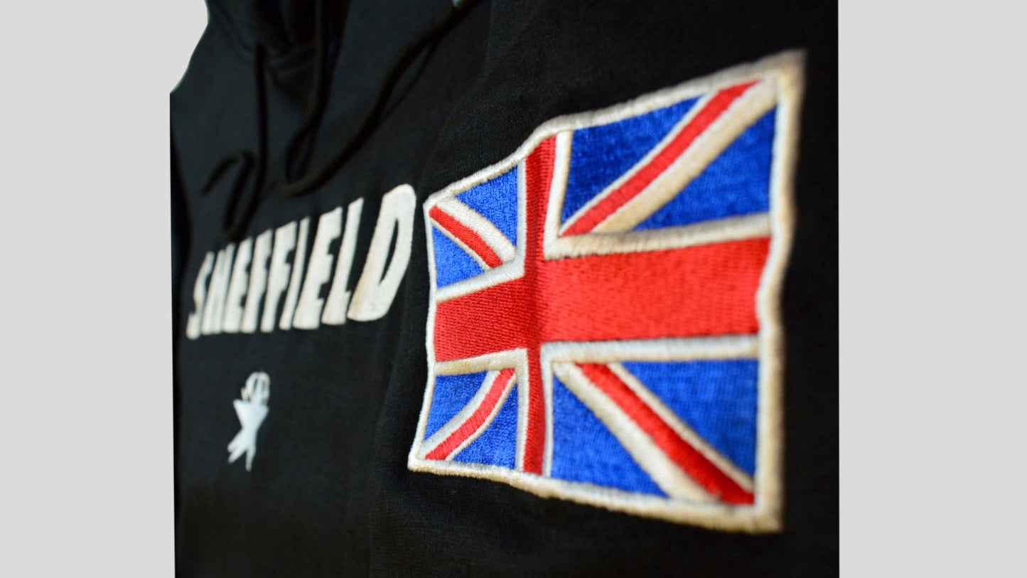 Make It Work Sheffield Flag Patch Hoodie BLACK